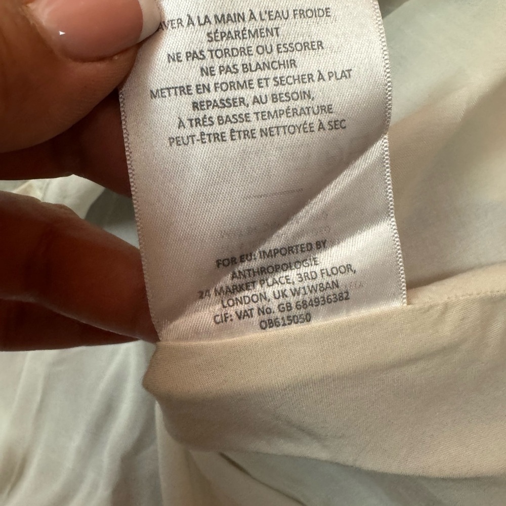 Maeve Blue and White Asymmetrical Wrap Sundress Size XSP. A14 - Picture 16 of 16